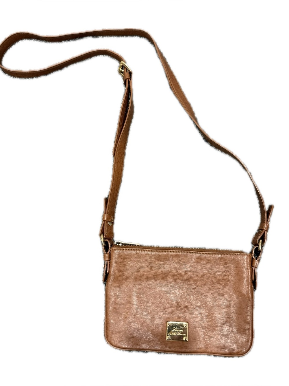 Ralph Lauren Leather Crossbody Bag in Cognac